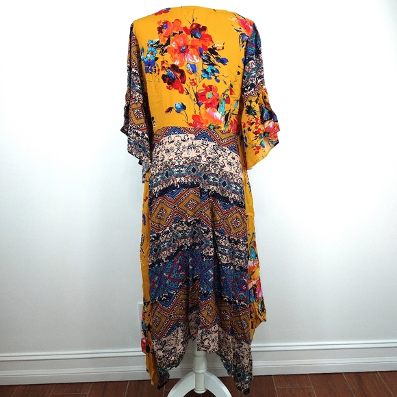 Umgee Maxi Dress Short Bell Sleeves Size M - Picture 7 of 15